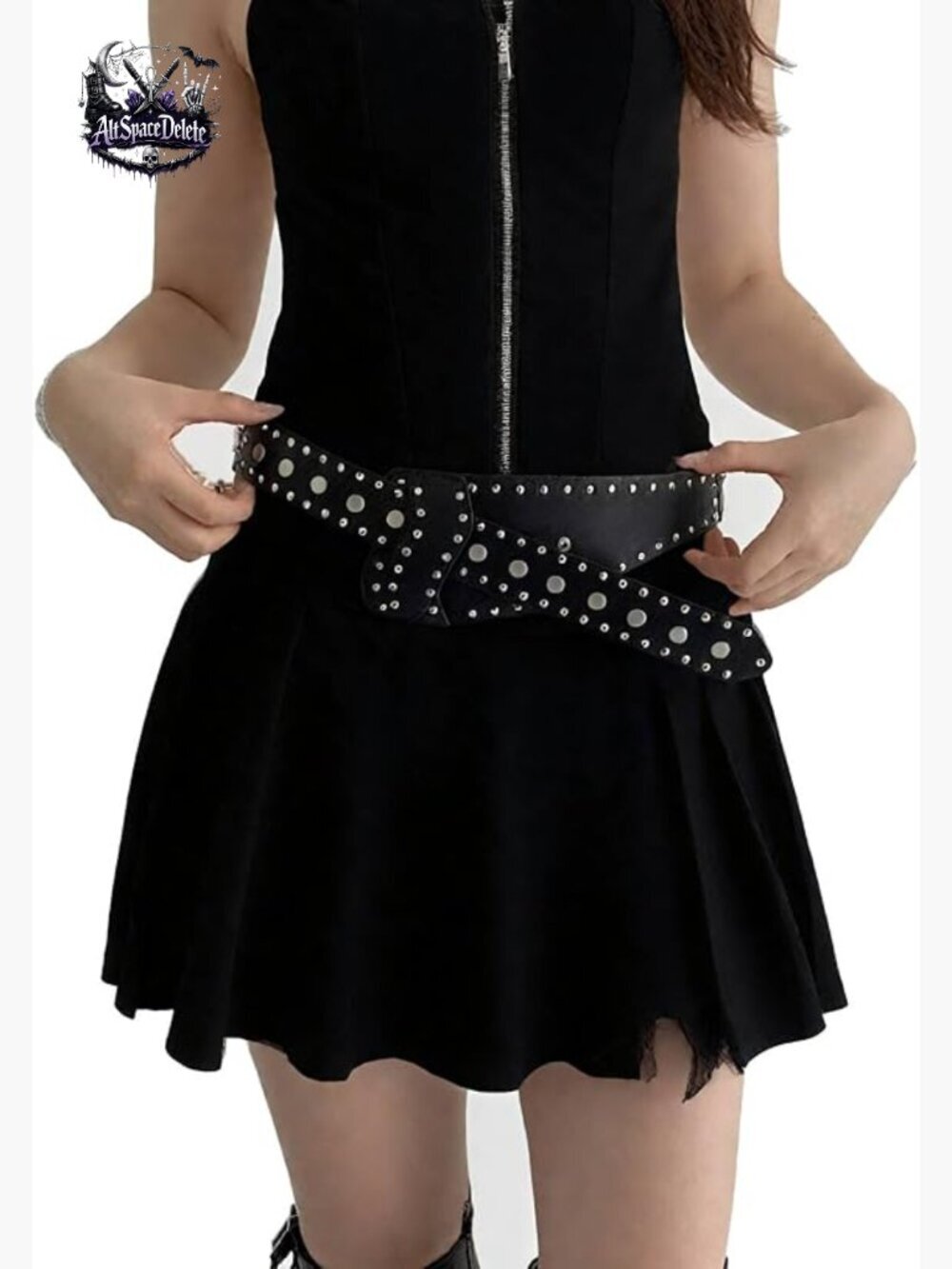 Vintage Punk Leather Waist Belt Adjustable Wide Cinch Gothic Rocker Style